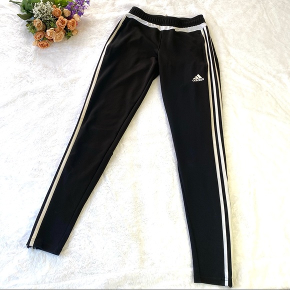 adidas Pants - Adidas Black White Skinny Track Pants Zipper Ankle